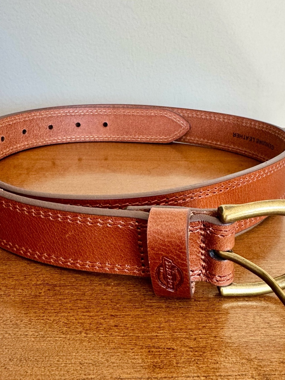 Dickies Genuine Leather Belt Men’s Large Brass Buckle 32” To 40 Preppy Workwear